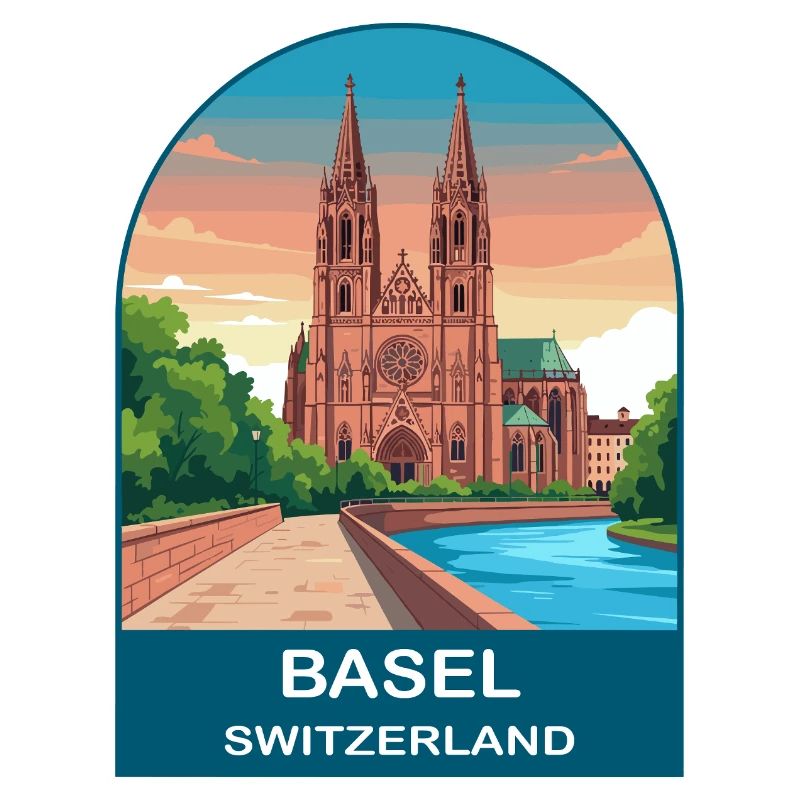 Basel Schweiz Vintage Reiseplakat-Kunst