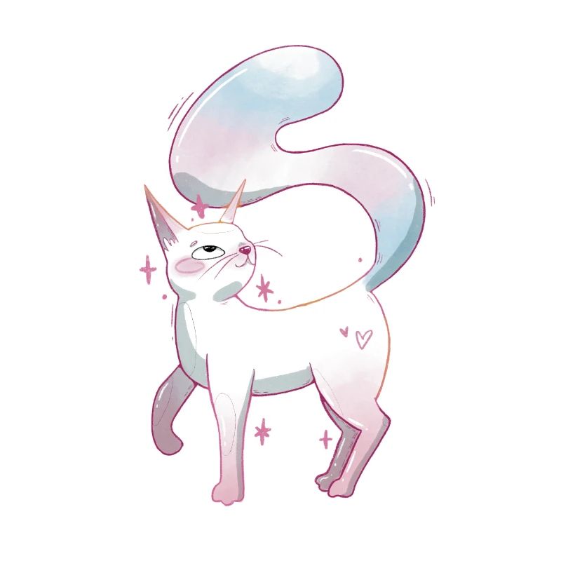 Fierté trans de chat mignon