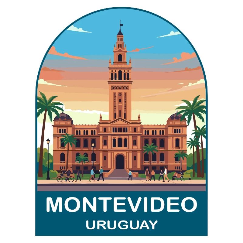 Montevideo Uruguay Palacio Salvo Reiseplakat