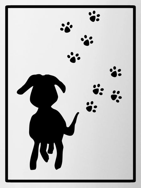 Paw Tracks: Dog Silhouette