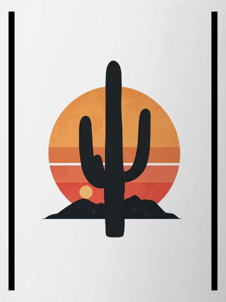 Desert Sun Cactus Silhouette