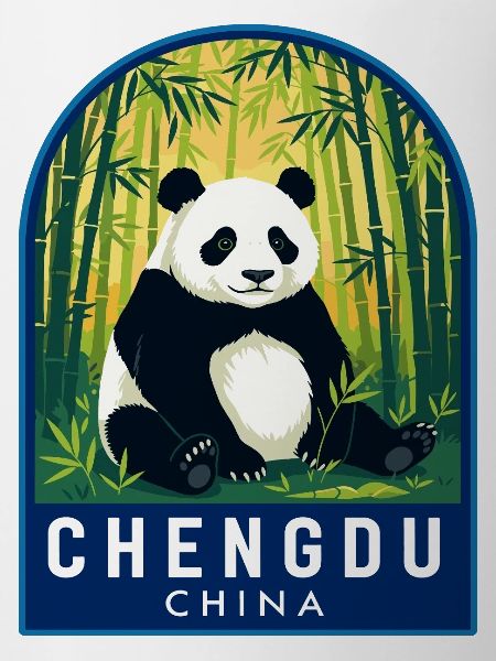 Chengdu China-Riesenpanda-Bambuswaldabzeichen