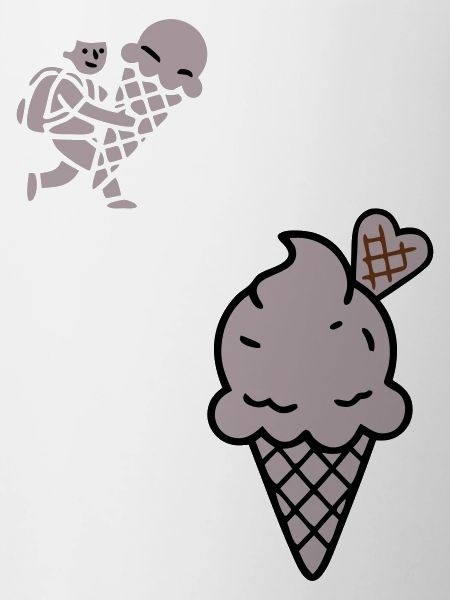 Schoko Eiswaffel Herz Icon
