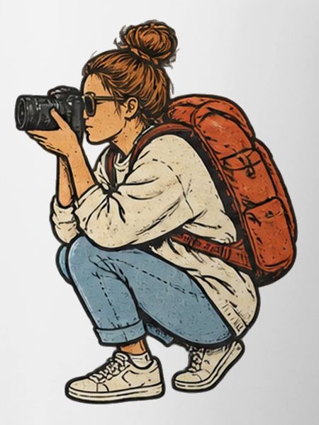 Reisefotografin mit Kamera