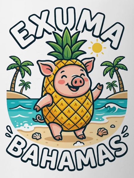 Exuma Bahamas Ananas Schwein