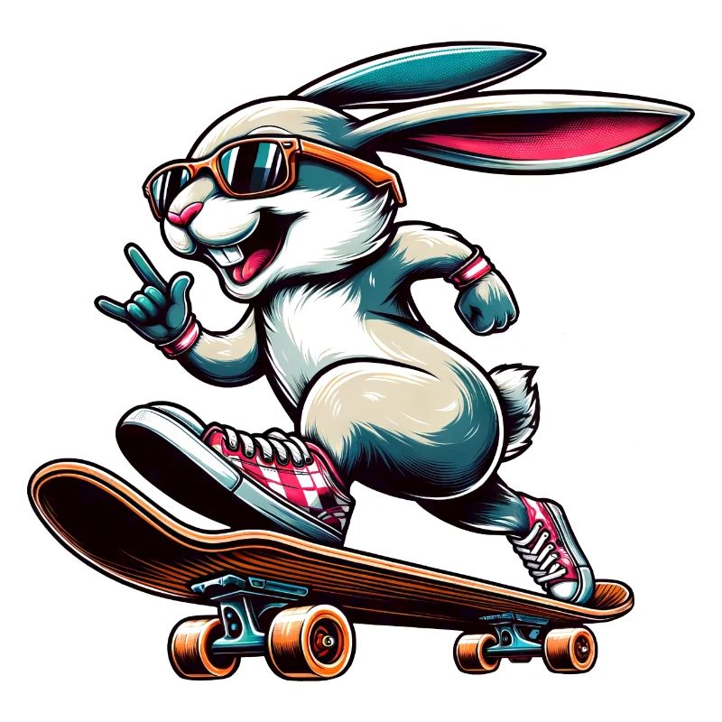 Cool Skateboarder Easter Bunny Design