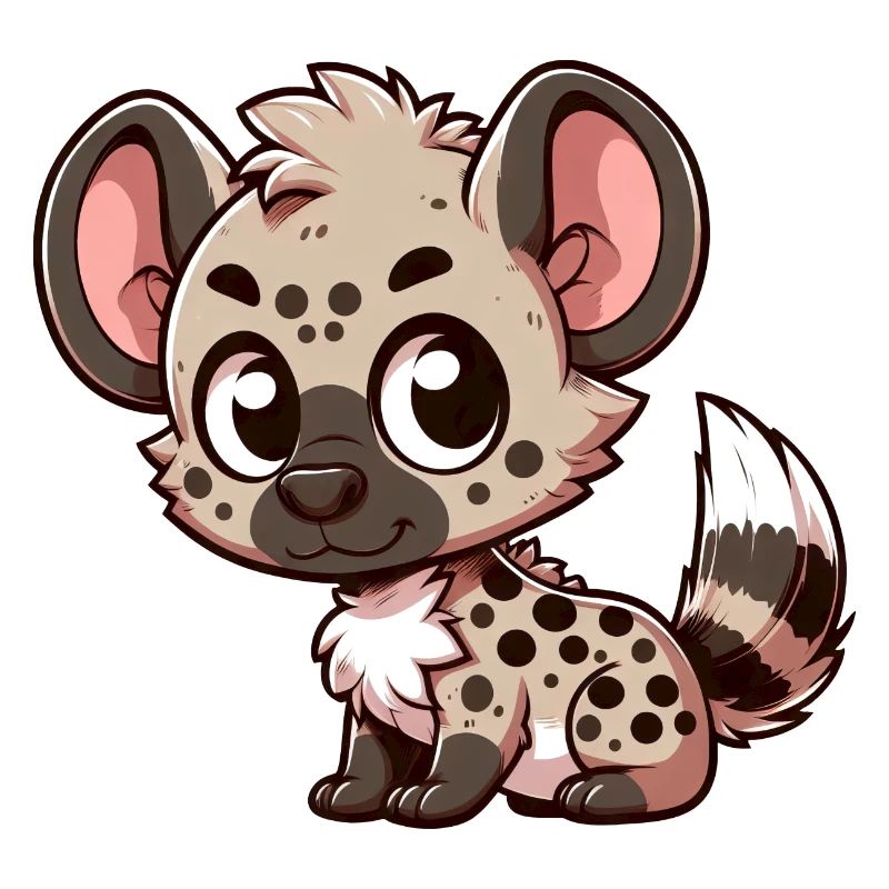 Cute Hyena Comic Cartoon Design