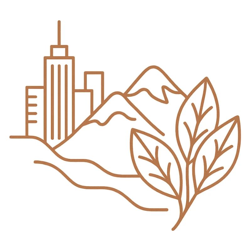 City Forest Skyline Illustration