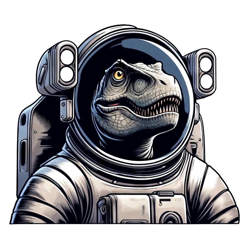 T-Rex astronaut in space
