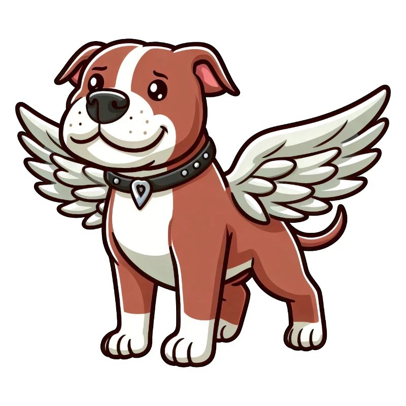 Hund Pitbull Süß Engel Flügel