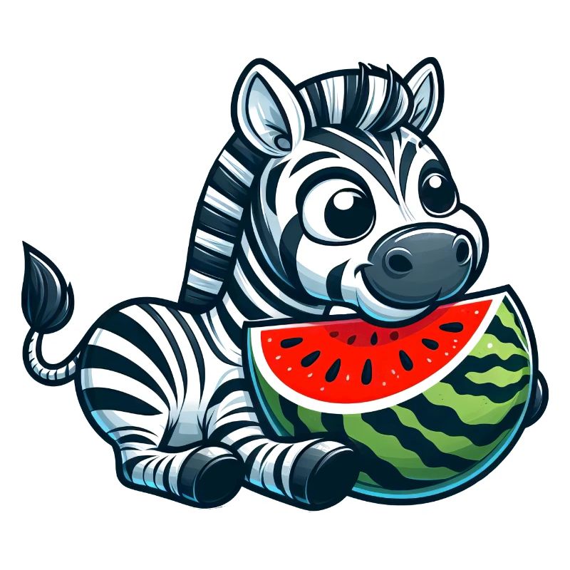 Zebra Mit Wassermelone Fruchtig Lustig