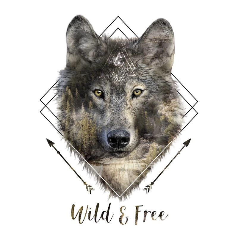 Wild & Free Wolf / Boho / Geometric