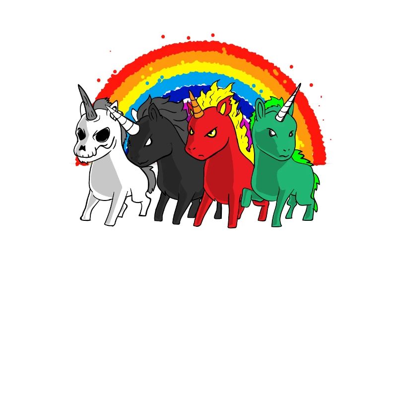 Einhorn Reiter Apokalypse Regenbogen Witz Geschenk