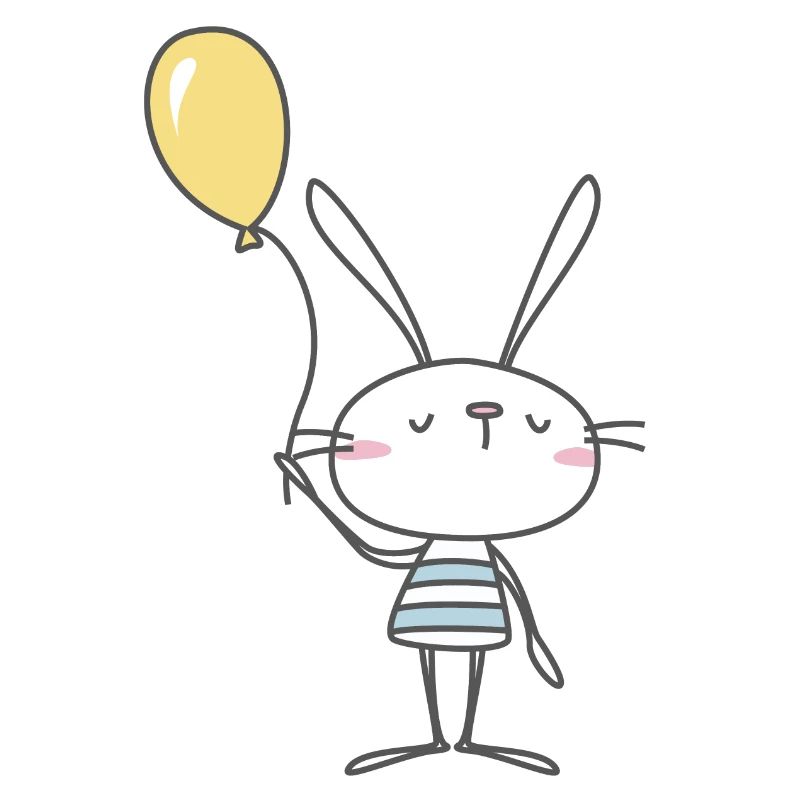 Lapin avec ballon jaune