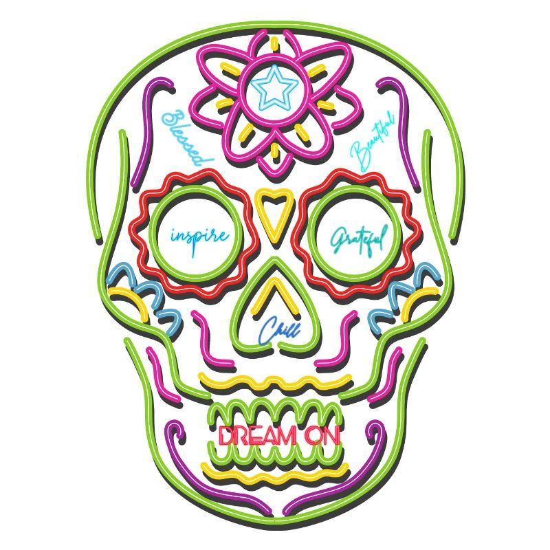 Colorful Skull Neon Design