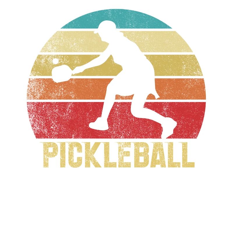Silhouette de pickleball, style rétro, style vintage,