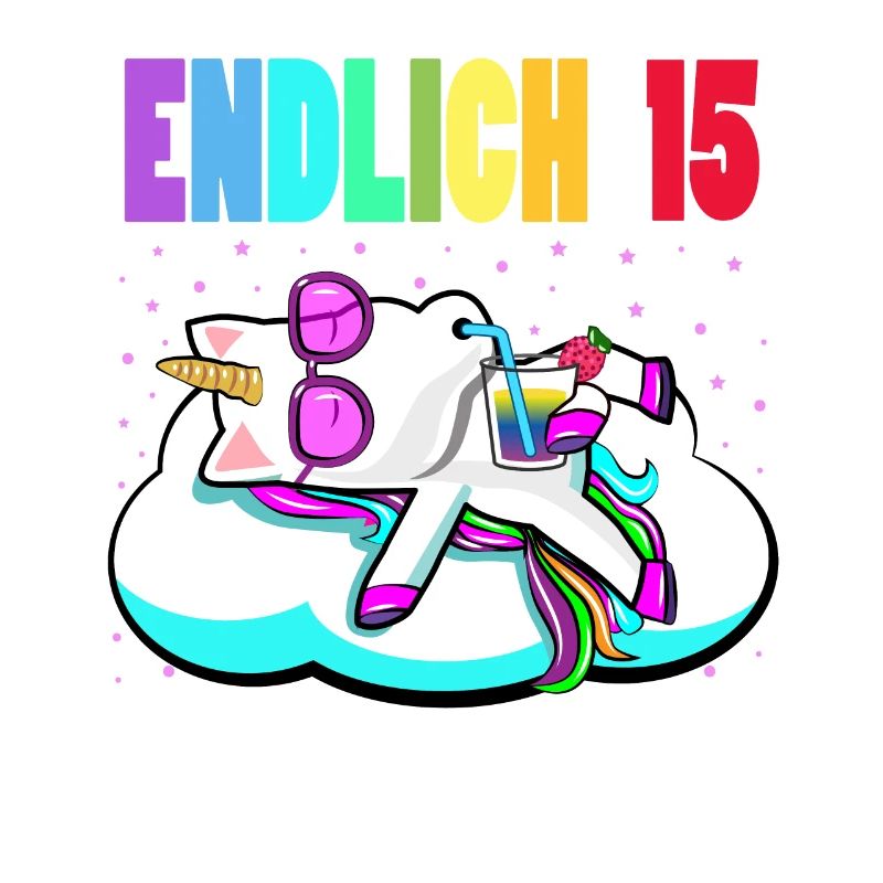 15. Geburtstag Mädchen Geschenk lustig Einhorn