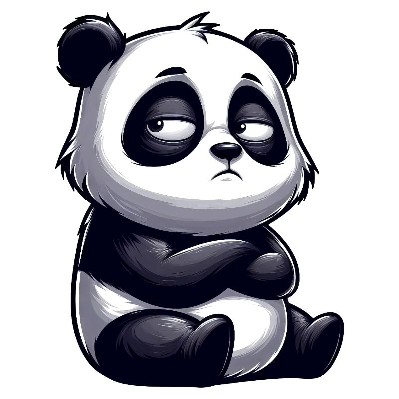 Lustiger Panda Comic Skurril Skeptischer Bulle