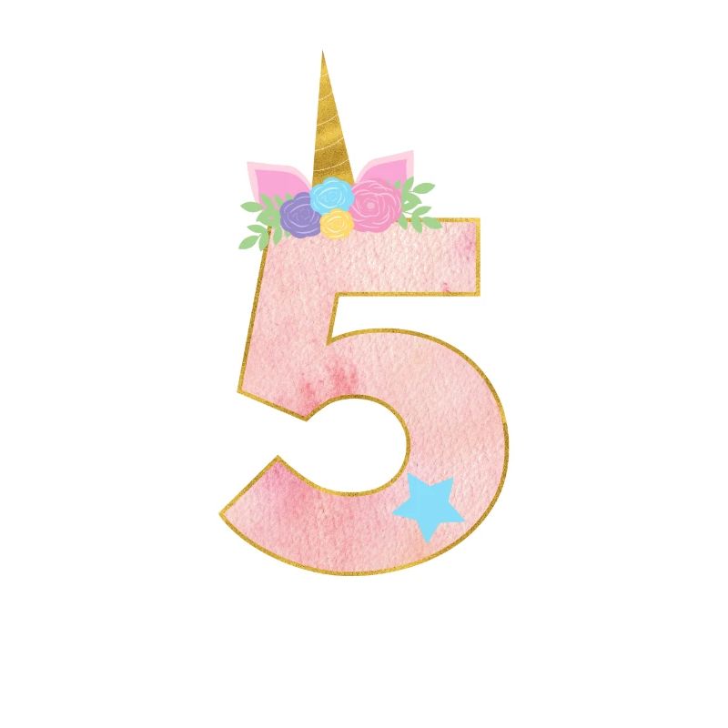 5.Geburtstag Einhorn Zahl 5 Jahre Mädchen Geschenk