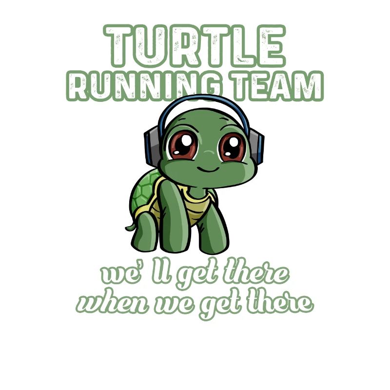Turtle running group team jogging runner gift