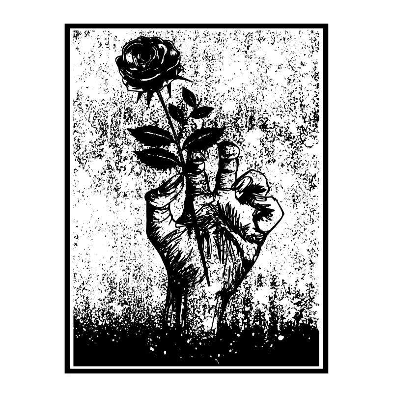 Zombie Rose Fleur Main Halloween