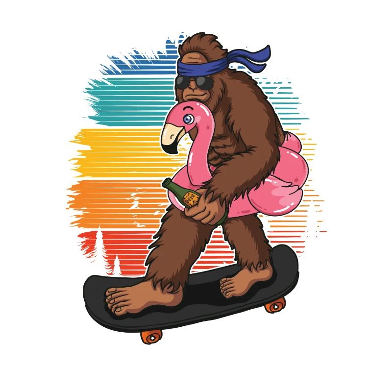 Flamingo Squatch Skateboard Flamingo lovers