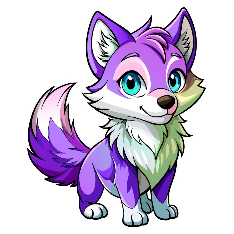 Bébé loup violet