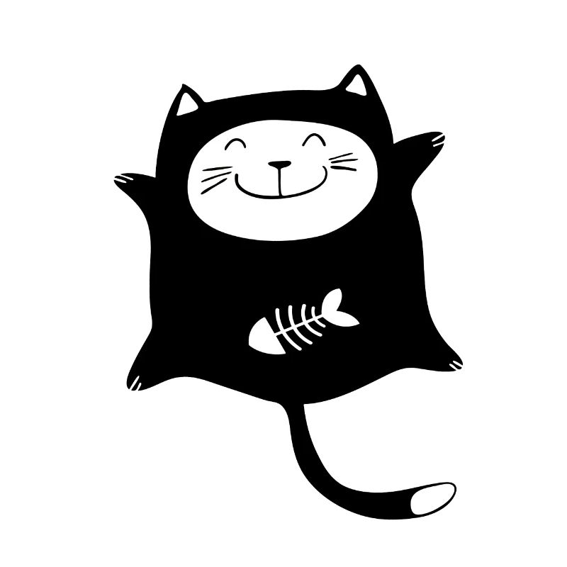 Heureux chat noir chats Chaton Kitty