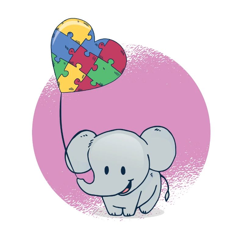Puzzle ballon bébé éléphant
