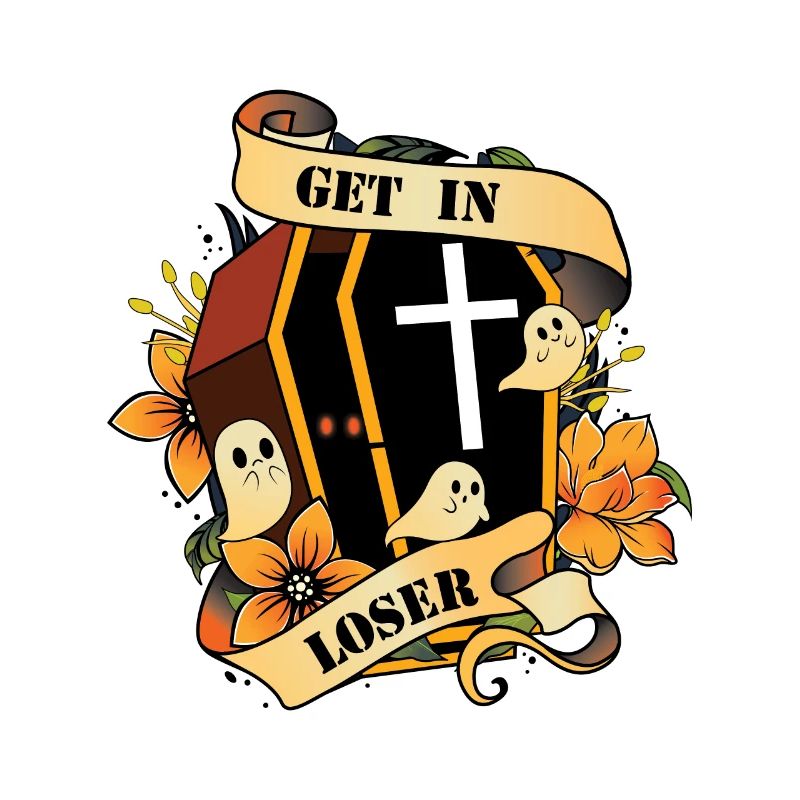 Halloween ghosts funny saying get in looser
