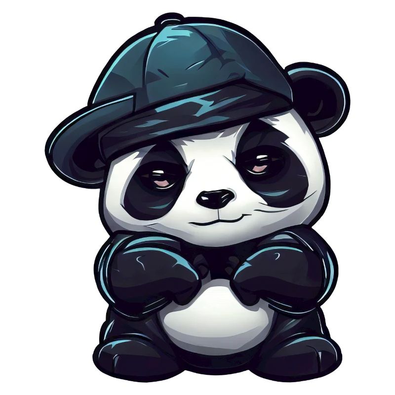 Cool panda with red eyes