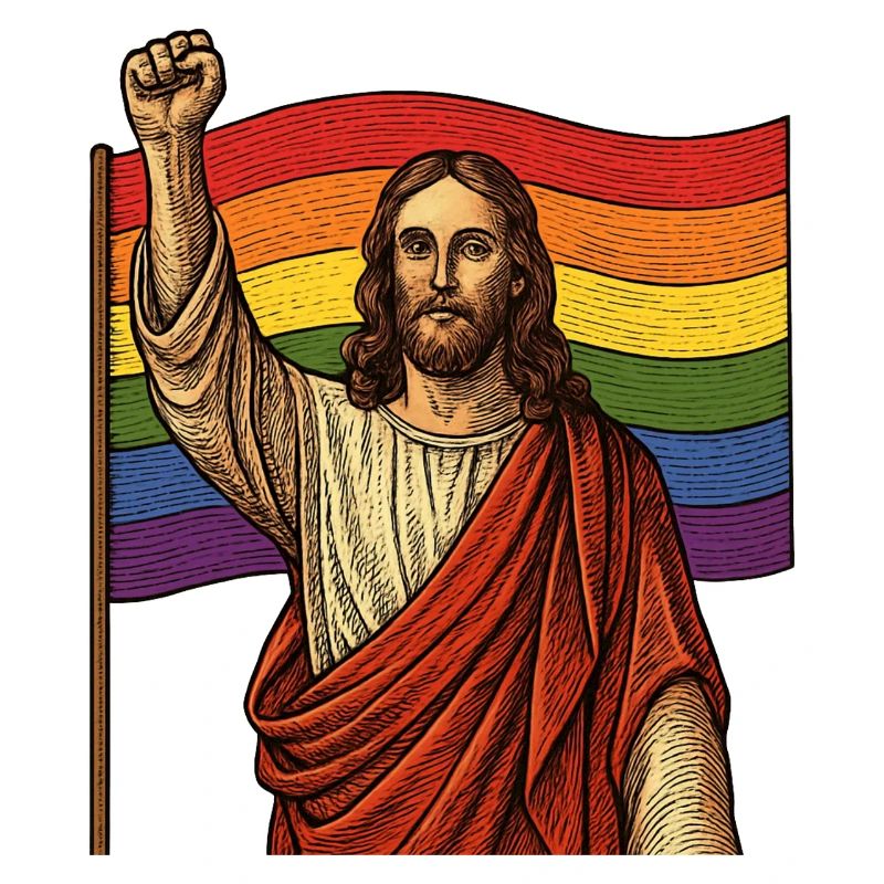 Puissance de l’orgueil de Jésus – Arc-en-ciel et poing