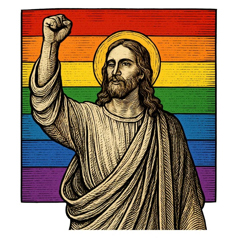 Jesus Pride Power – Regenbogen & Faust