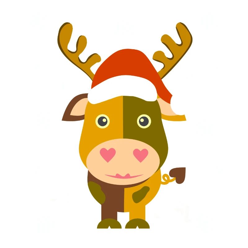 Weihnachtskuh / Santa Cow /Illustration Comicstyle