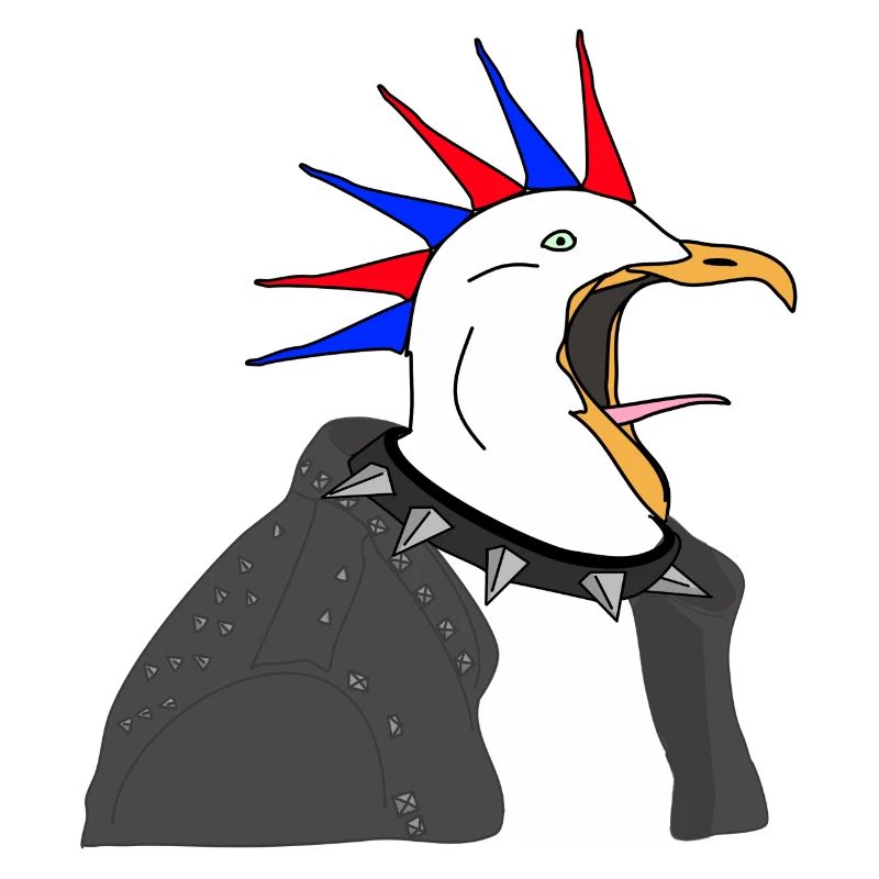 Möwe als Punkrocker