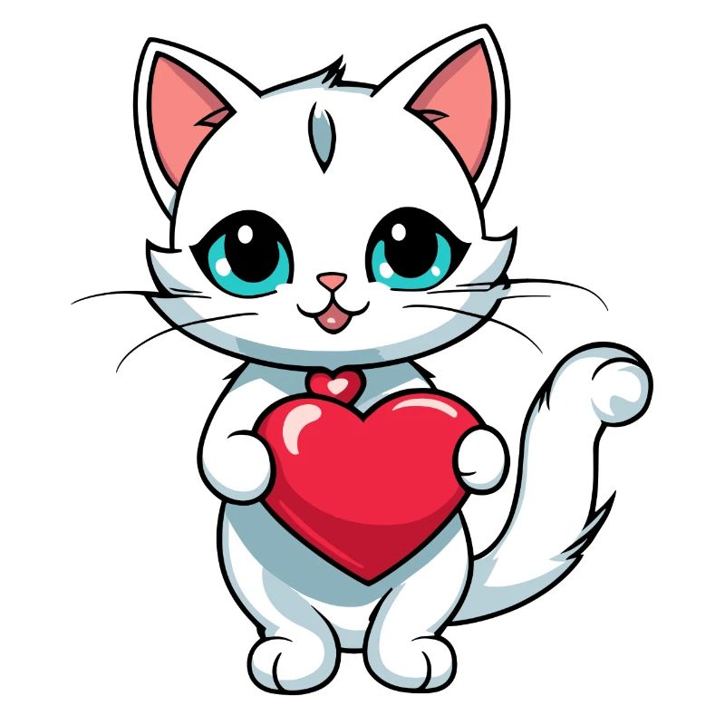 Katze Herz - Valentinstag