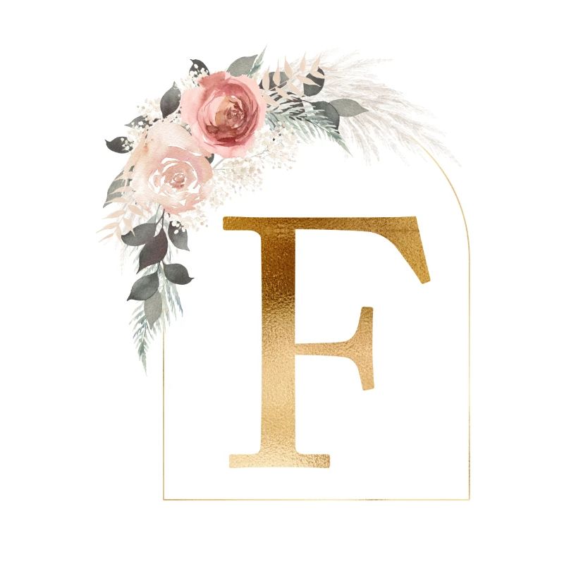 Customizable Monogram F Flower Arch