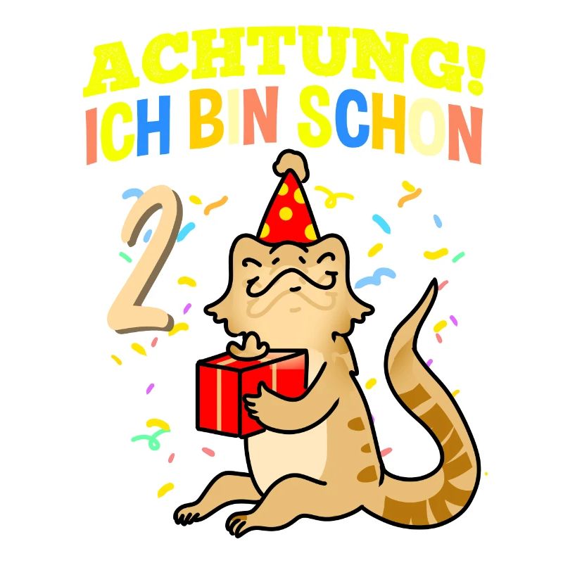 Achtung Ich Bin Schon 2 Geburtstag Bartagame