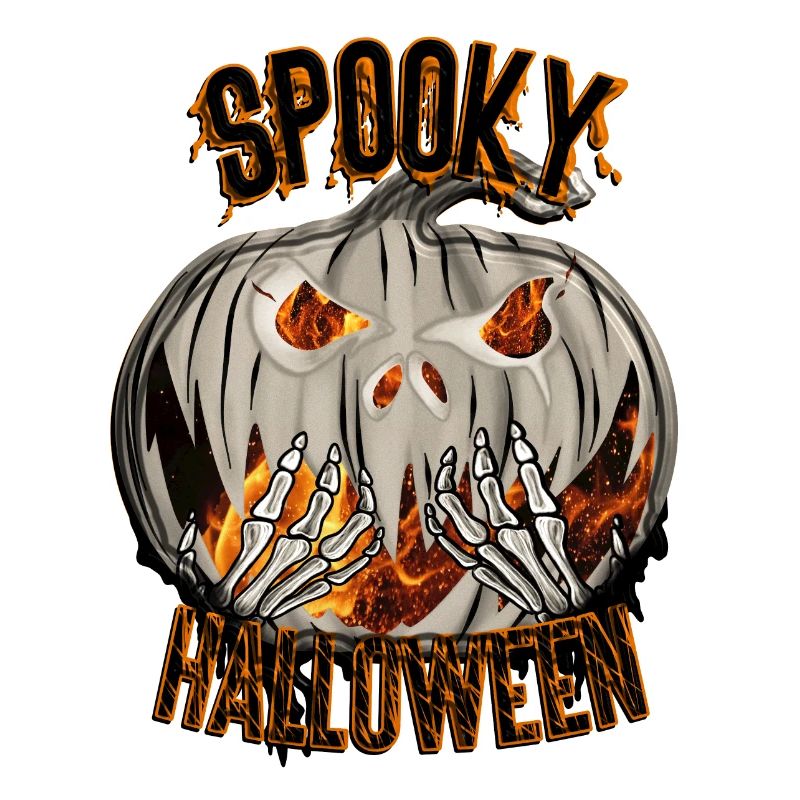Spooky Halloween Spooky Pumpkin with Spider Web
