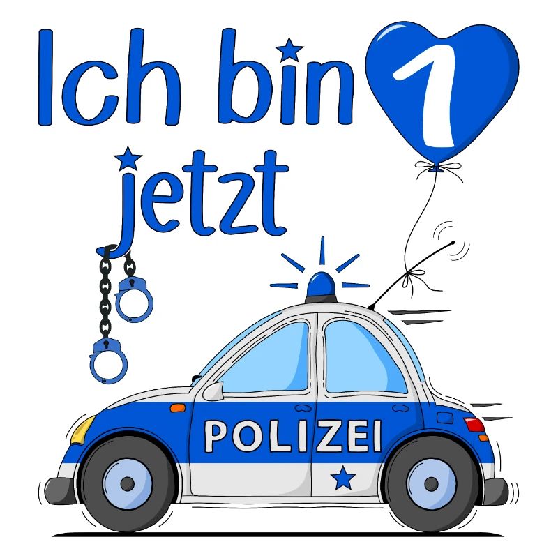 Polizeiauto Ich bin jetzt 1 Geburtstag