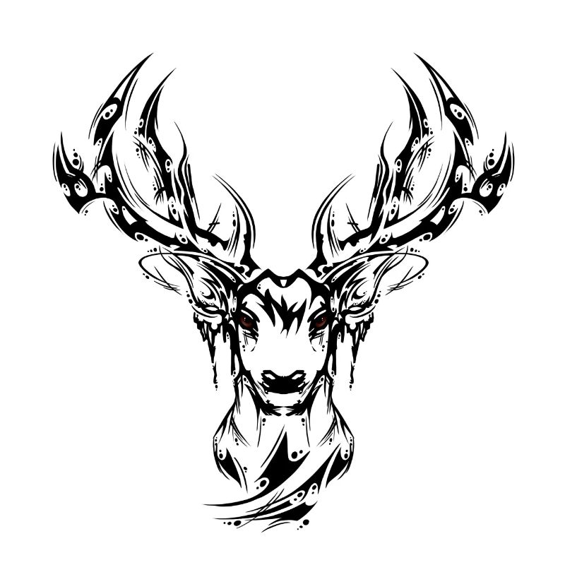 Deer head simple black