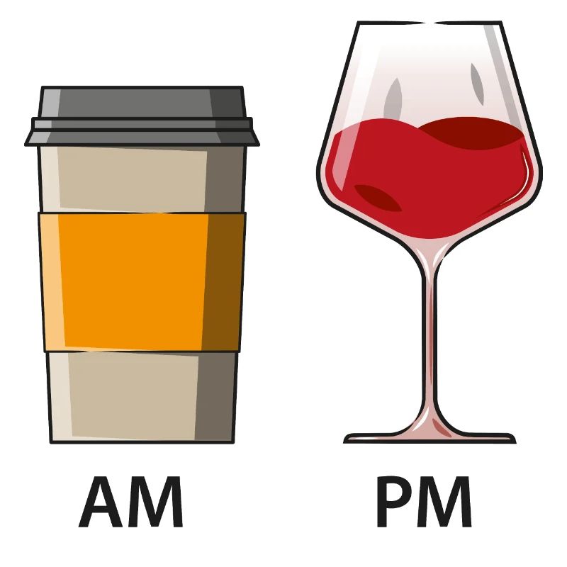 AM PM - Café le matin - Vin le soir
