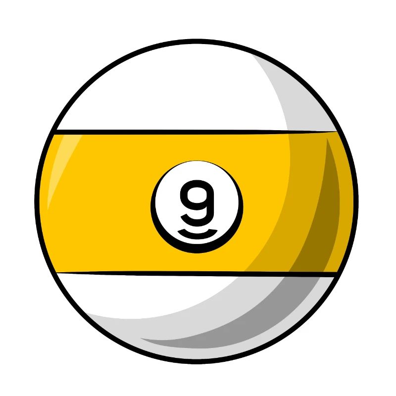 Billiard ball 9 yellow Billiards nine