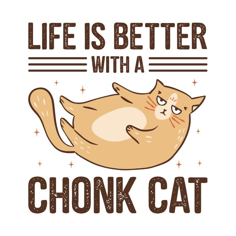 Kitty Fat Cat Lover Meme Kitten Meow Chonk Cat