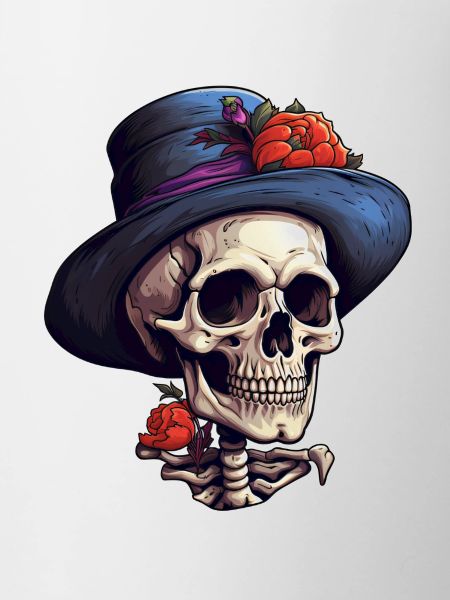 Halloween Skull with Top Hat