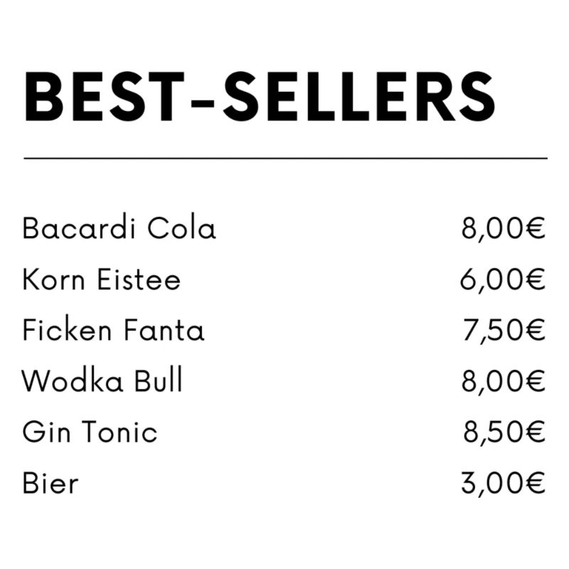 Boissons les plus vendues