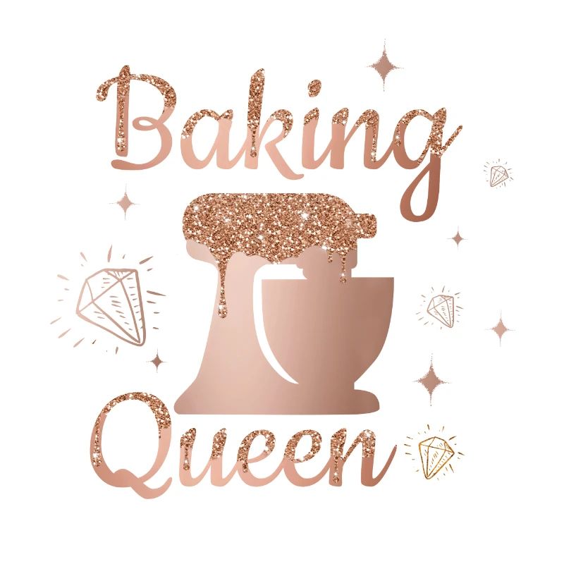 "Baking Queen" Glitter Customizable