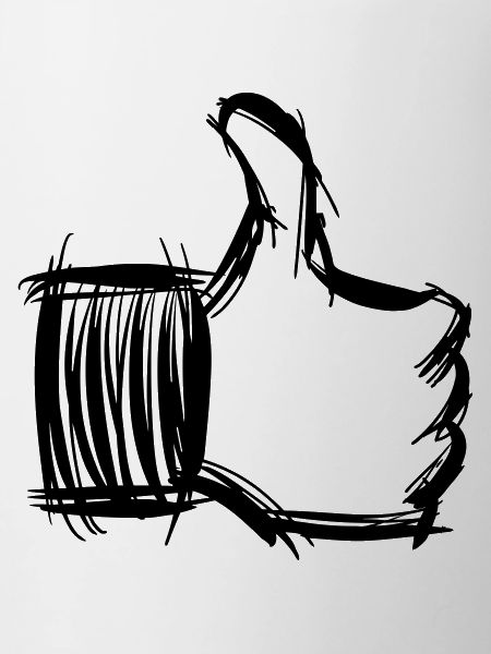 Thumbs high symbol, hand drawn