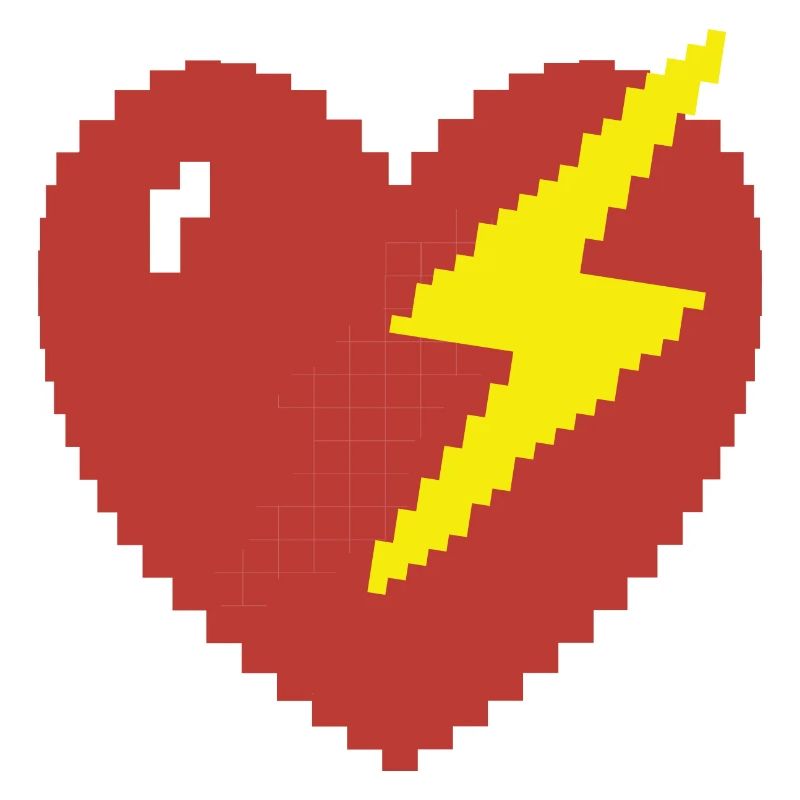 Heart Flash Pixel Gamer Gift