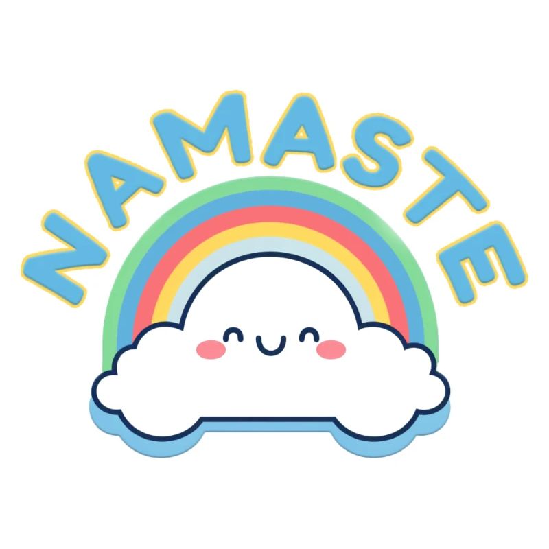 Namaste! Happy rainbow, customizable